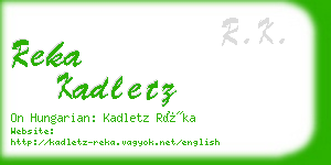 reka kadletz business card